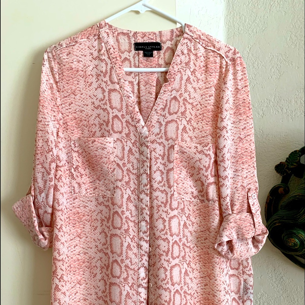 💘 Darling Blouse, pink leopard, worn once! 💘